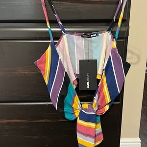 Women’s two piece stripped Fashion Nova set